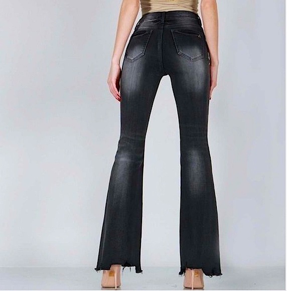 👻BOGO50%👻 🆕🩶SPECIAL A: GREY Vintage Raw Cut Hem Flare Jean 9/29 - Picture 10 of 13